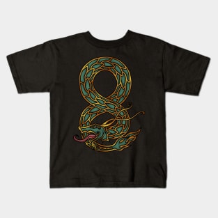 Guardian of the Norse Depths: Viking Monster Jormungandr the World Serpent Design Kids T-Shirt